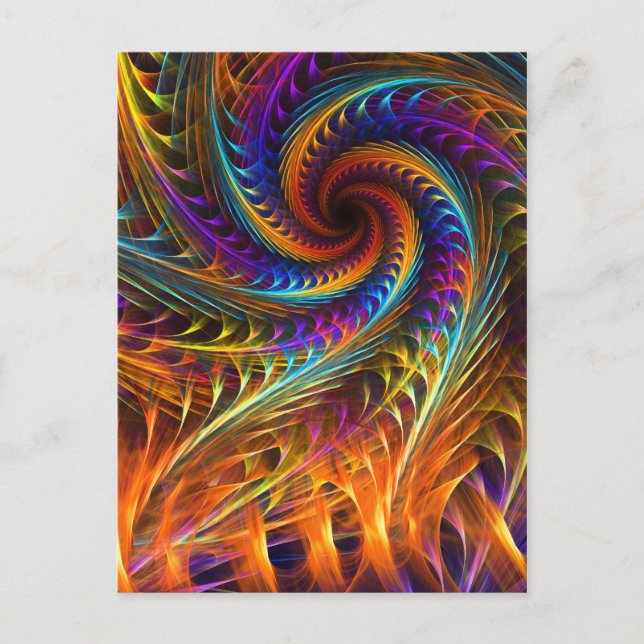 Carte Postale "Pinwheel Dreams" - Abstrait Spiral Fractal Art (Devant)