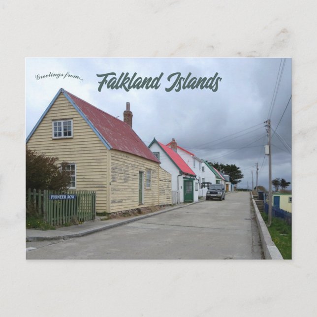 Carte Postale Pioneer Row Stanley Îles Malouines (Devant)