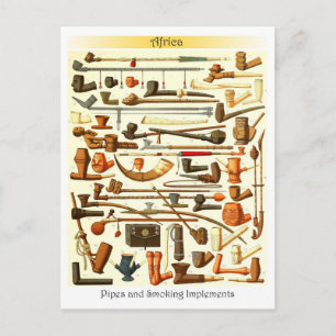 Carte Postale Pipes africaines et implémentations de tabac