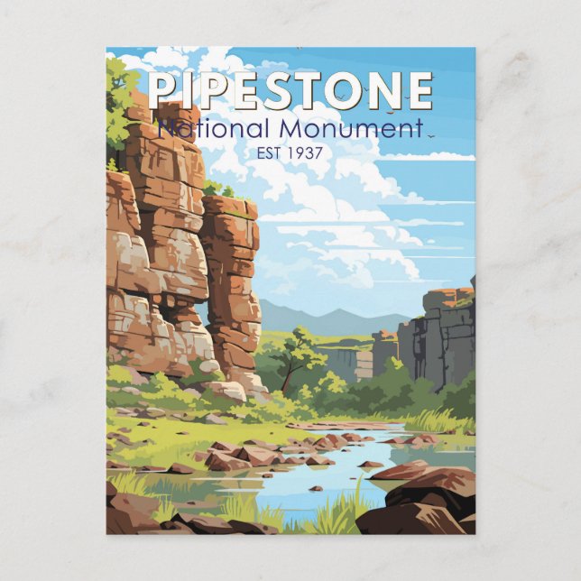Carte Postale Pipestone Monument National Minnesota Travel Art (Devant)
