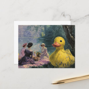 Carte Postale Pique-nique avec le canard géant