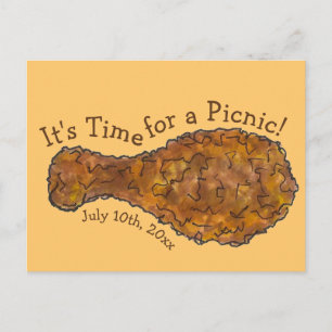 Carte Postale Pique-nique de poulet frit Invitation de la fête d