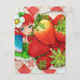 Carte Postale Pique-nique Fairy fraise Imprimer