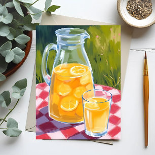 Carte Postale Pique-nique Limonade   Citrons Fruit Peints