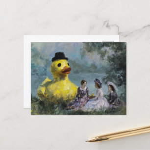 Carte Postale Pique-nique surréaliste dans le parc avec un canar