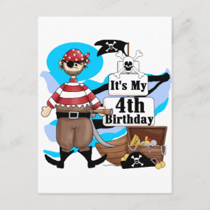 Carte Postale Pirate 4e Anniversaire Tshirts et cadeaux