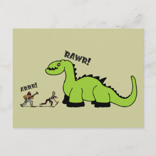 Carte Postale Pirate contre Dinosaur