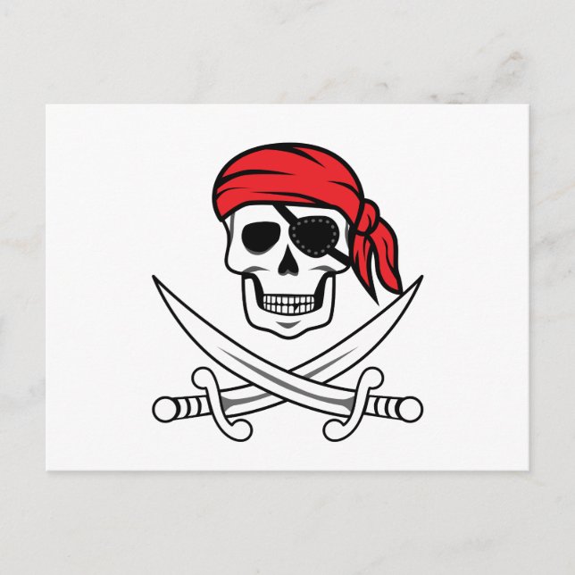 Carte Postale Pirate crâne et os croisés (Devant)