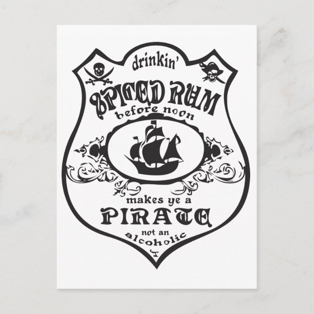 Carte Postale Pirate de rhum épicé (Devant)