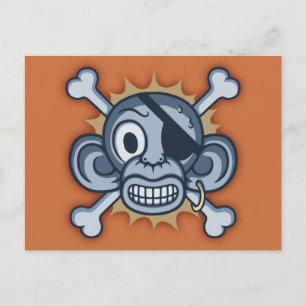 Carte Postale Pirate de singe bleu