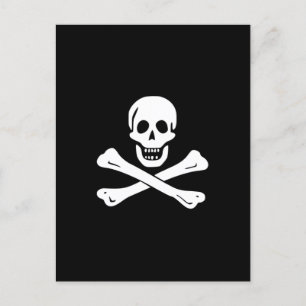 Carte Postale Pirate Drapeau crâne et Jolly roger des os croisés