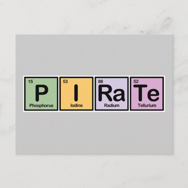 Carte Postale Pirate en éléments (Devant)