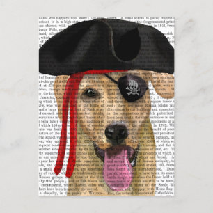 Carte Postale Pirate jaune du Labrador 2