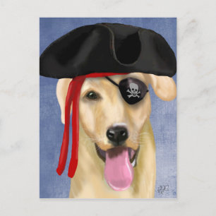 Carte Postale Pirate Labrador jaune