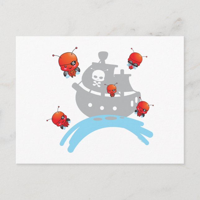 Carte postale Pirate Ladybugs (Devant)