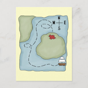 Carte Postale Pirate map