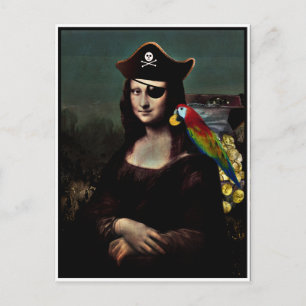 Carte Postale Pirate Mona Lisa avec patchs oculaires
