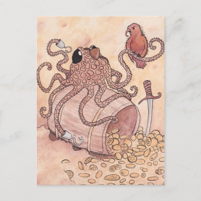 Carte Postale Pirate Octopus (Devant)