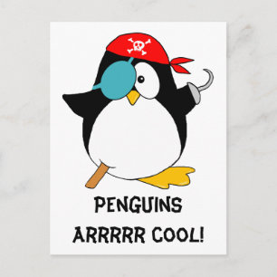Carte Postale Pirate Penguin cool