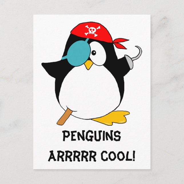 Carte Postale Pirate Penguin cool (Devant)