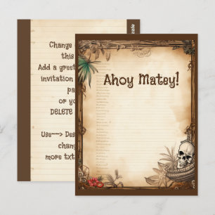 Carte Postale Pirate Skull Parlez comme un anniversaire de pirat