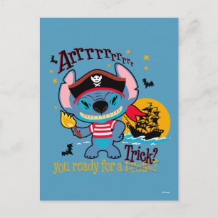 Carte Postale Pirate Stitch Halloween - Un Swashbuckler Éffrayan