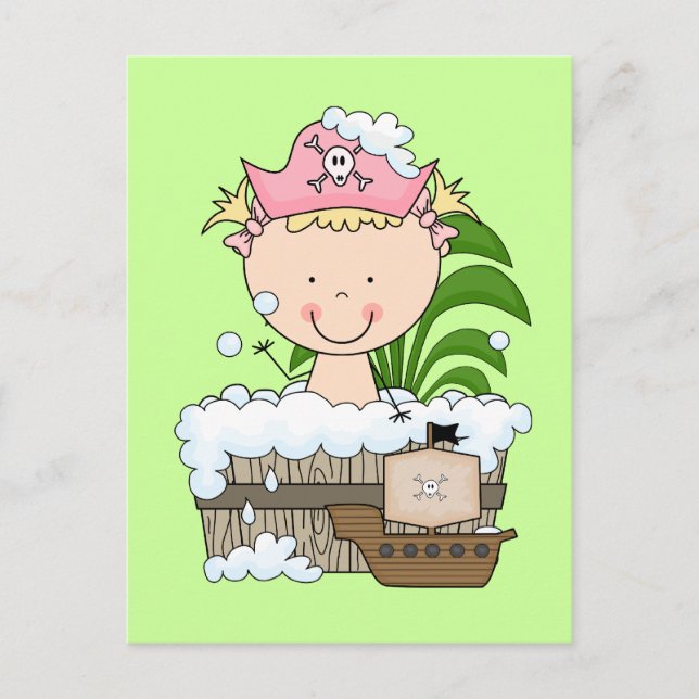 Carte Postale Pirates de baignoire - Chemises et cadeaux blonds  (Devant)