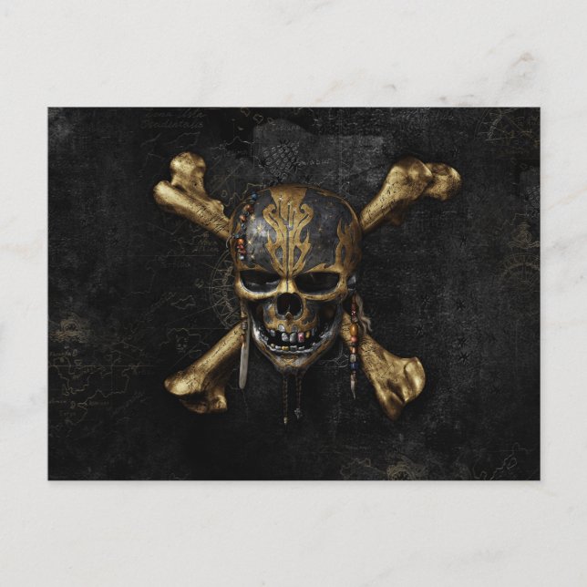 Carte Postale Pirates du crâne et des os croisés des Caraïbes (Devant)