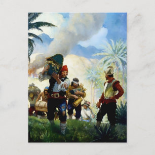 Carte Postale « Pirates et butin » par NC Wyeth