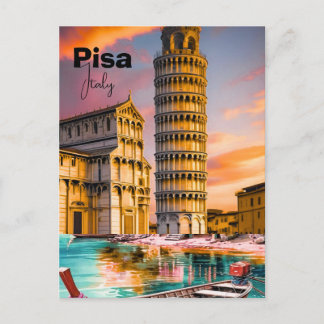 Carte Postale Pisa Italy Travel Postcard, Pisa Travel Art Postca