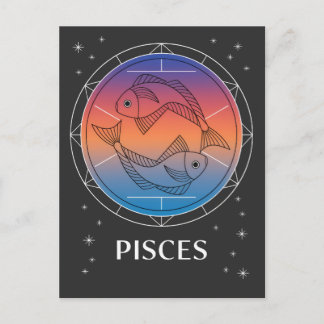 Carte Postale Pisces Dreams Colorful Celestial Pisces Zodiac