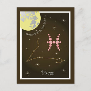 Carte Postale Pisces Février 19 tons of March 20 postcard
