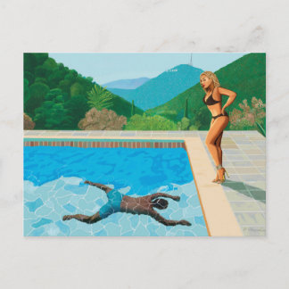 Carte Postale Piscine avec 2 Célébrités
