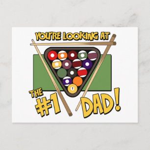 Carte Postale Piscine/Billard #1 Cadeau de Fête des pères papa