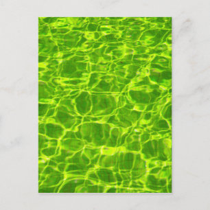 Carte Postale Piscine Verte Eau Motifs néon coloré brillant