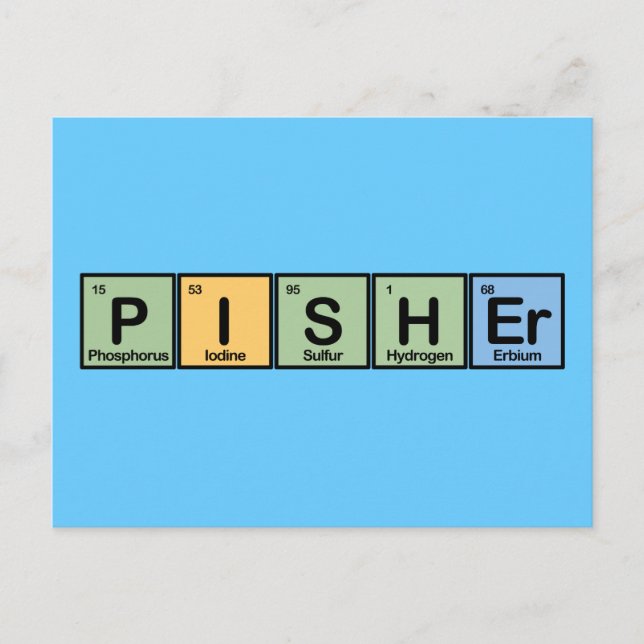 Carte Postale Pisher fait d'éléments (Devant)