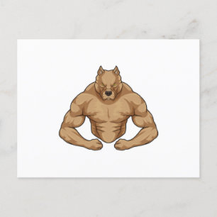 Carte Postale Pitbull culturiste extrême
