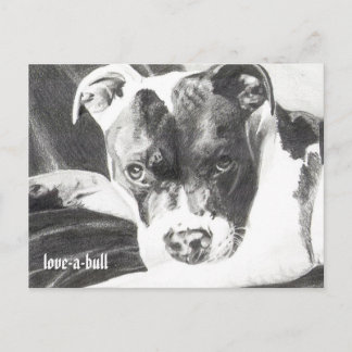 Carte Postale Pitbull Puppy au crayon 4 par Jacob Grimm