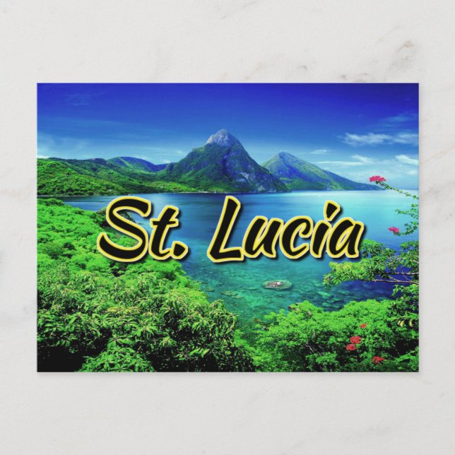 Carte Postale Pitons de Sainte-Lucie (Devant)
