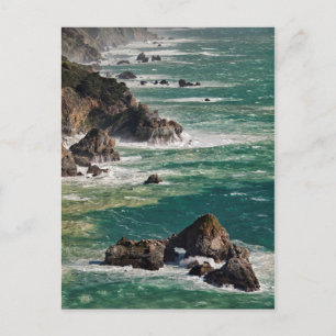 Carte Postale Pittoresque Côtier Avec Vagues
