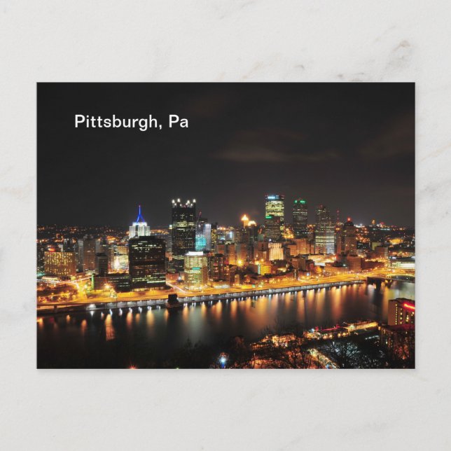Carte Postale Pittsburgh la nuit (Devant)