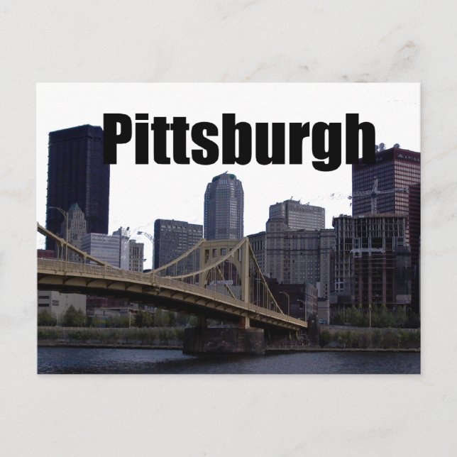 Carte Postale Pittsburgh PA Skyline avec Pittsburgh dans le ciel (Devant)