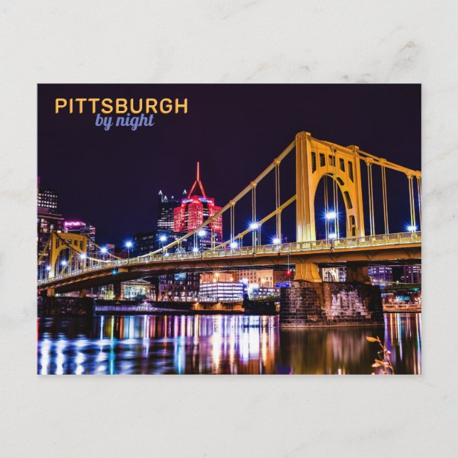 Carte Postale Pittsburgh par nuit (Devant)