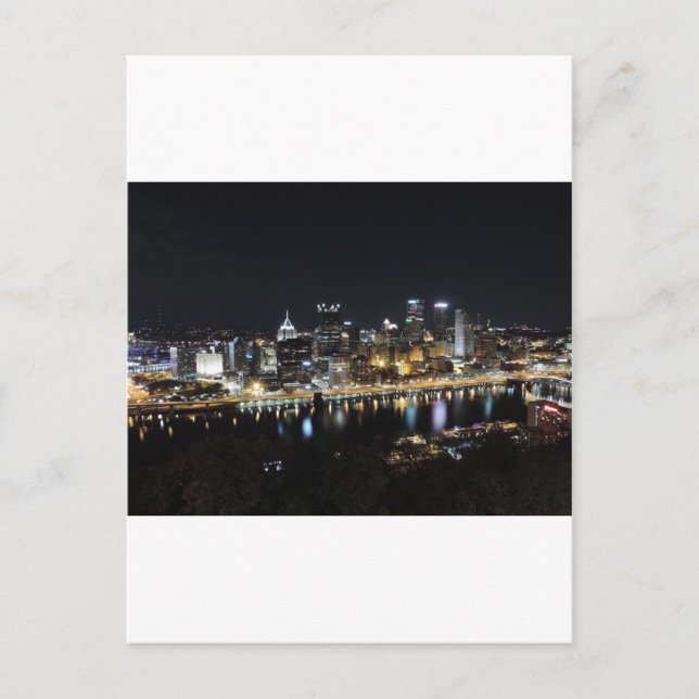 Carte Postale Pittsburgh skyline de nuit depuis le Mont Washingt (Devant)
