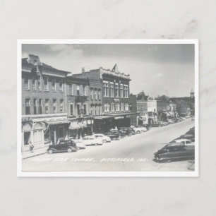 Carte Postale Pittsfield Illinois Vintage Centre-ville Carré Pho