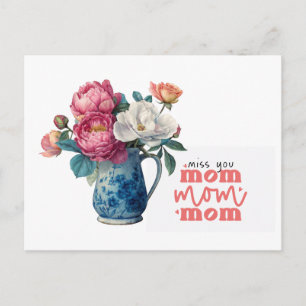 Carte Postale Pivoine pour maman le jour de la fête des mères