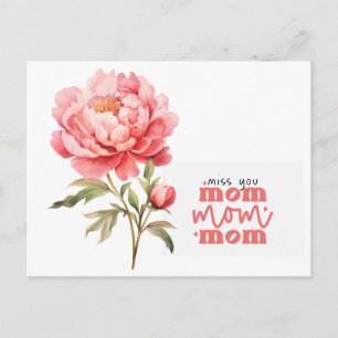 Carte Postale Pivoine pour maman le jour de la fête des mères