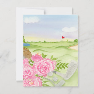 Carte Postale Pivoines sur terrain de golf