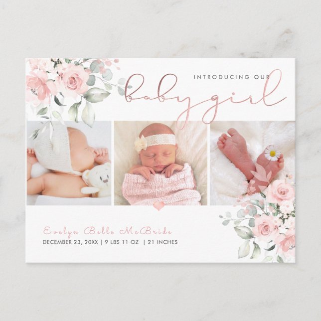 Carte Postale Pix-Dezines Aquarelle Roses Roses Roses Roses Rose (Devant)
