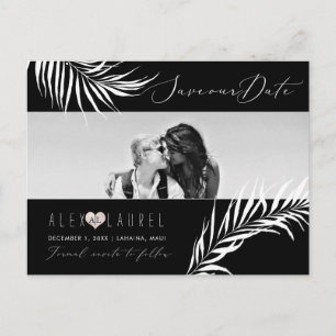 Carte Postale PixDezines Aquarelle Palms, Enregistrer la date